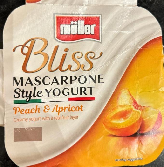Fotografie - Bliss Mascarpone Style Yogurt Peach & Apricot Müller