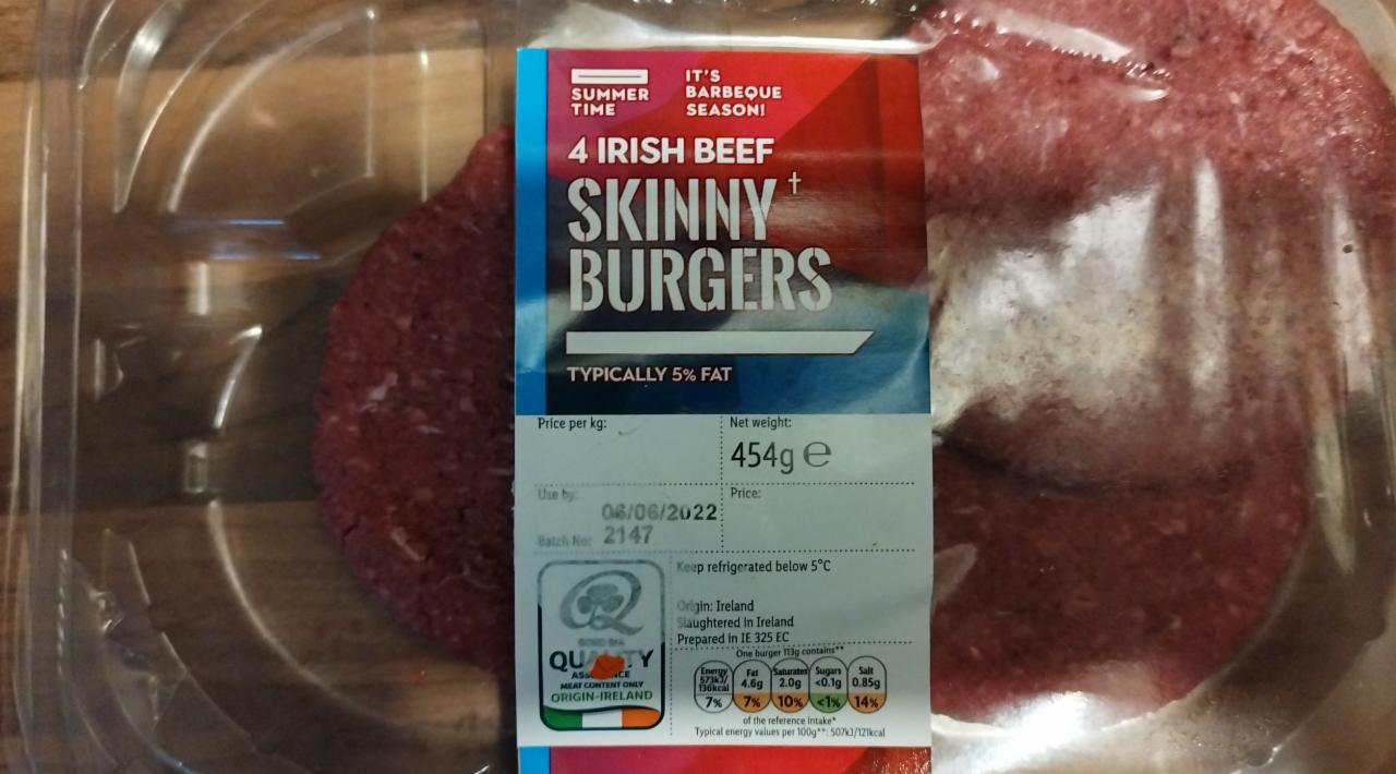 Fotografie - 4 Irish Beef Skinny Burgers