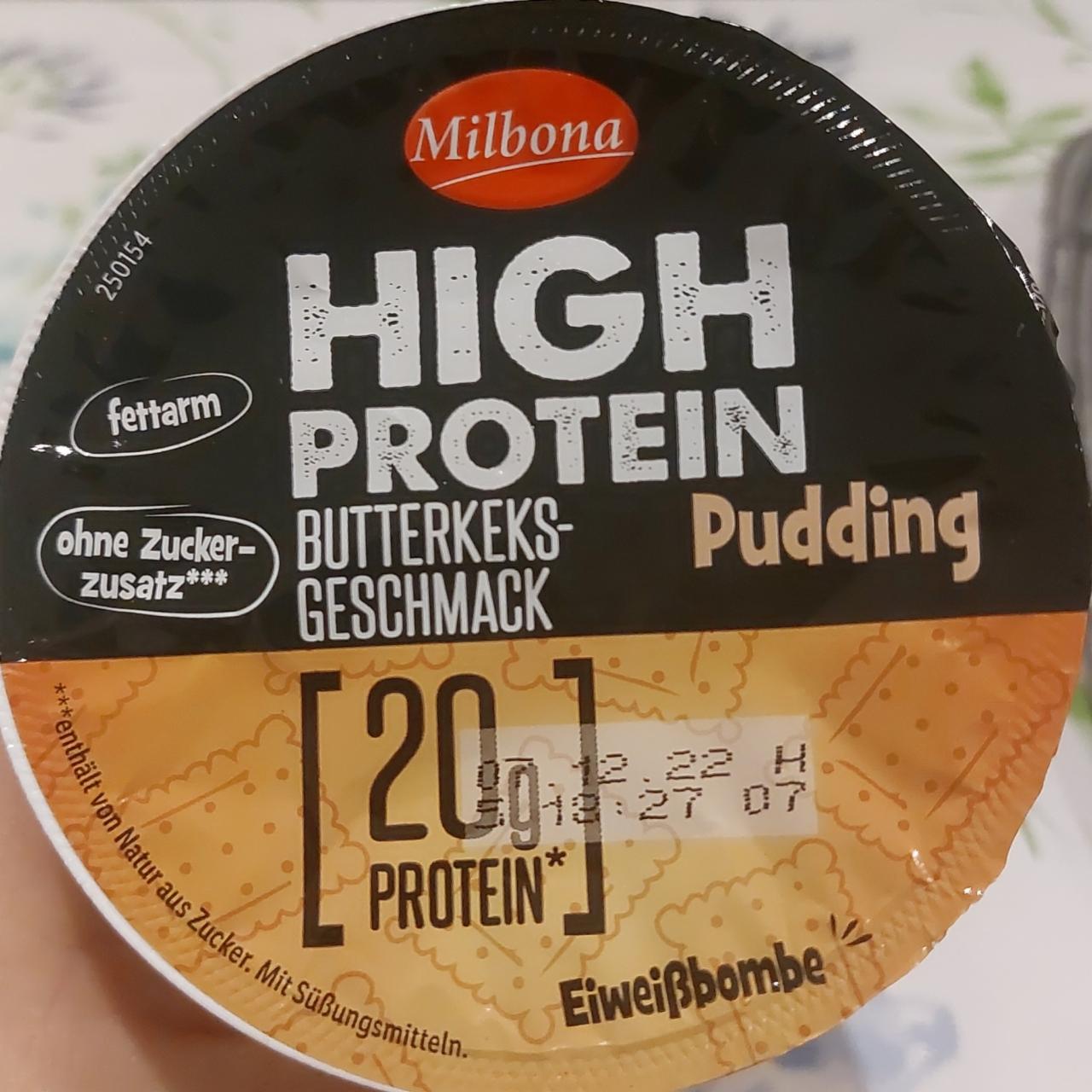 Fotografie - High protein pudding Butterkeks geschmack Milbona