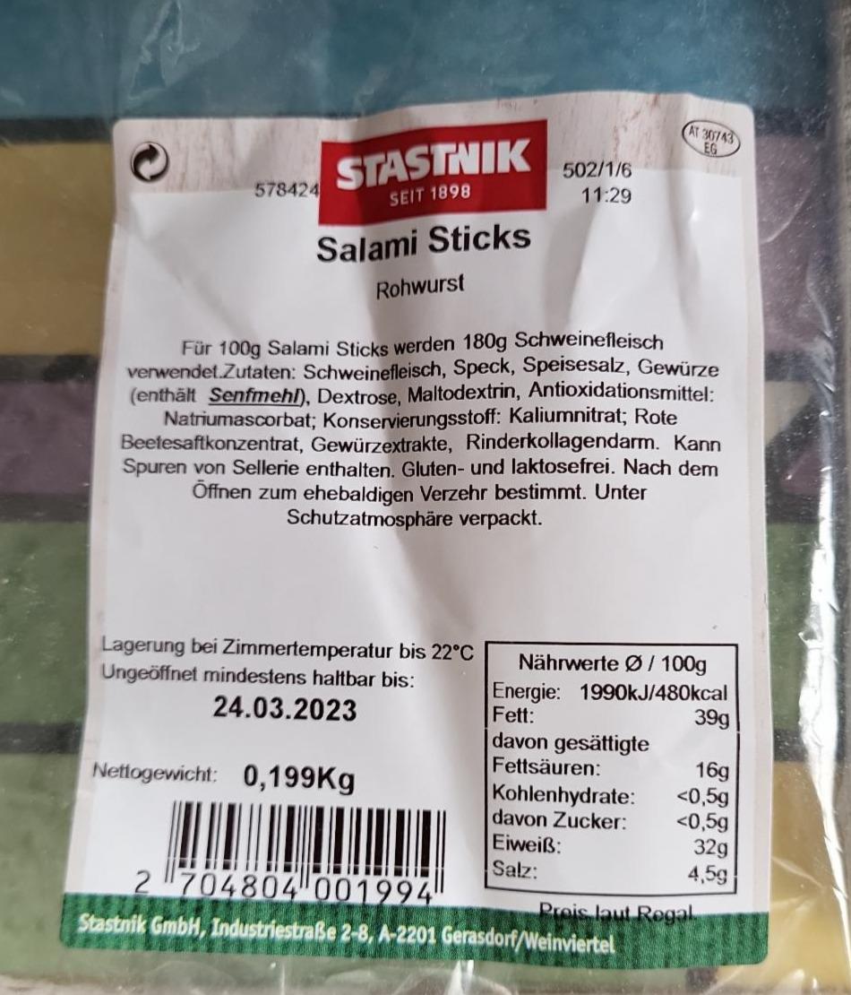 Fotografie - Salami sticks Rohwurst Stastnik