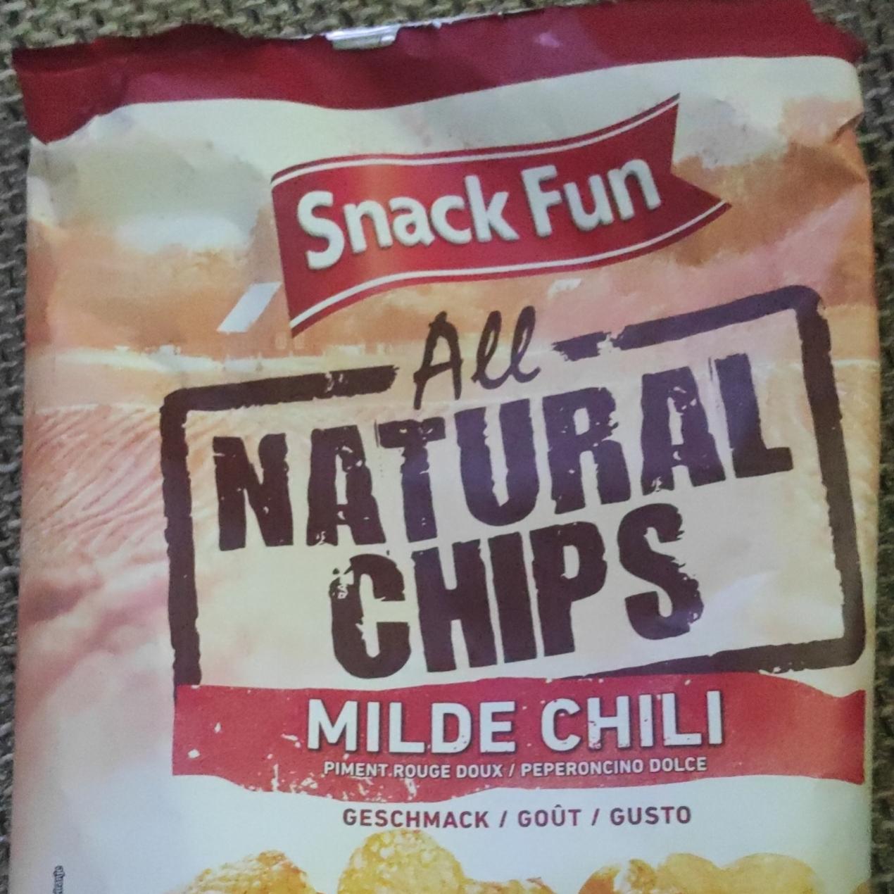 Fotografie - All Natural chips Milde chili Snack Fun