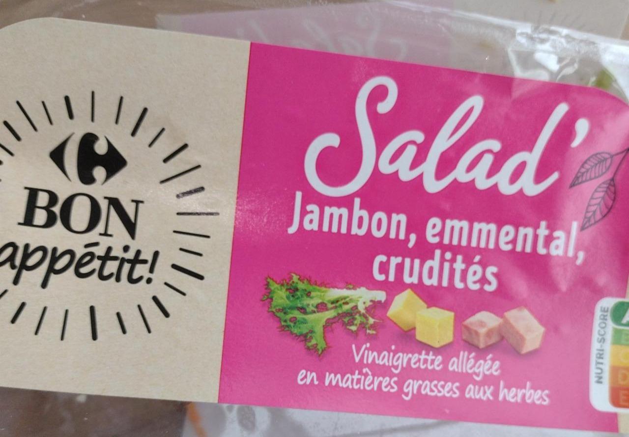 Fotografie - Salad' Jambon, emmental, crudités Carrefour Bon appétit!