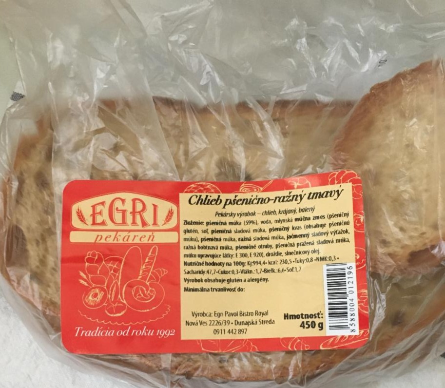Fotografie - Chlieb pšenično-ražný tmavý Egri pekáreň