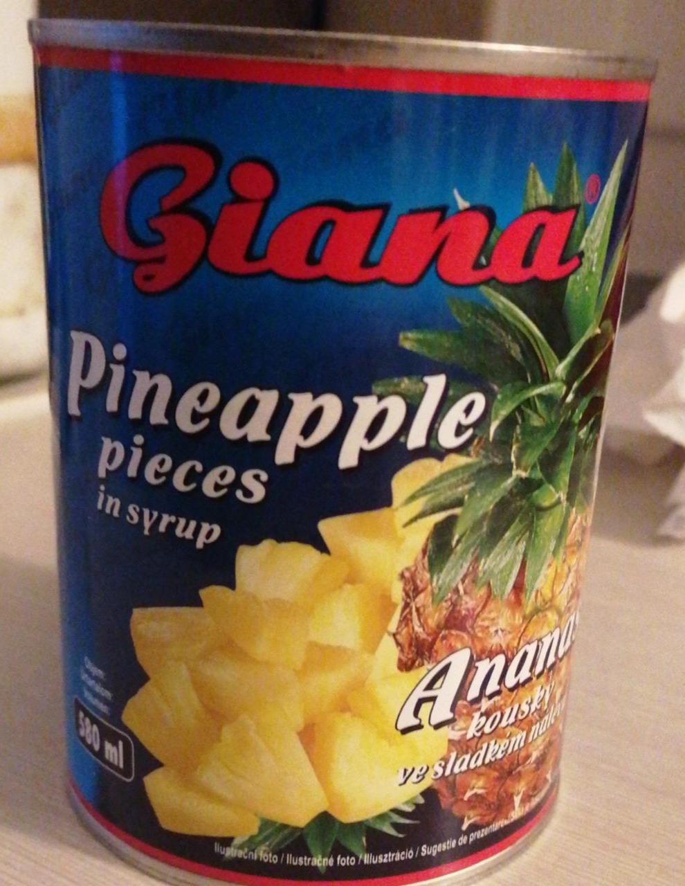 Fotografie - Pineapple pieces in syrup Giana