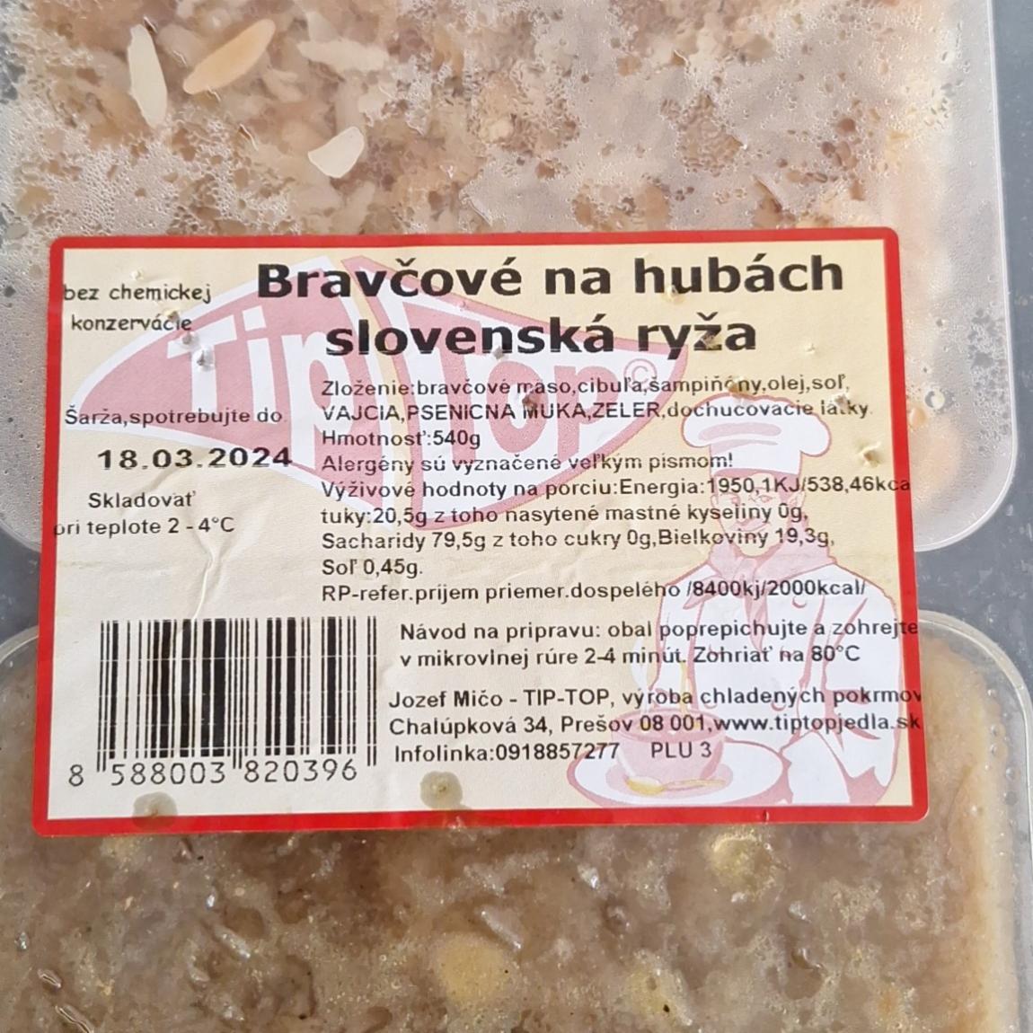 Fotografie - Bravčové na hubách slovenská ryža Tip-Top