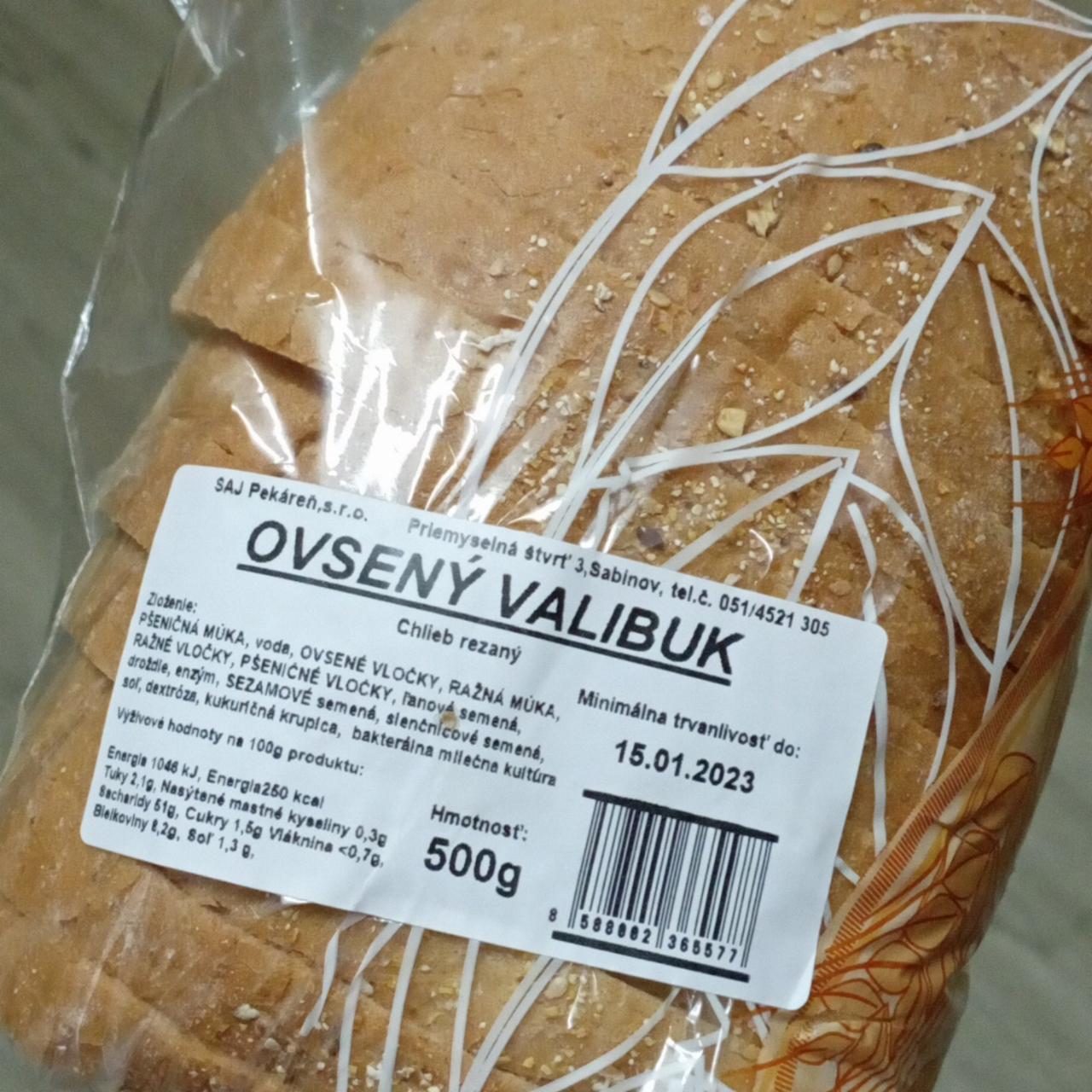 Fotografie - Ovsený Valibuk Chlieb rezaný SAJ Pekáreň