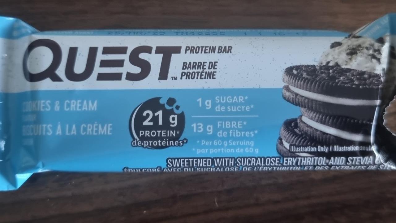 Fotografie - Quest protein bar cookies & cream