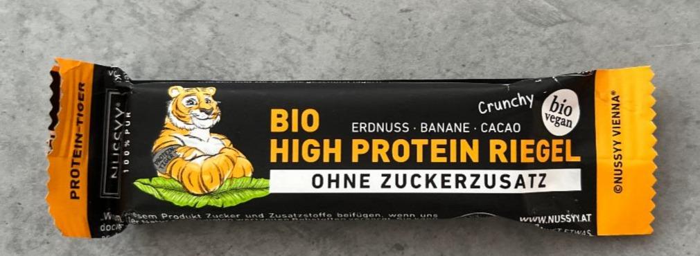 Fotografie - Bio High Protein Riegel Erdnuss Banane Cacao Nussyy