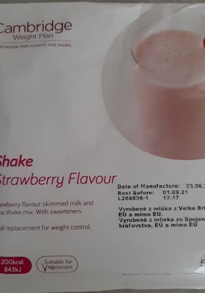 Fotografie - The 1:1 Diet Strawberry flavour Shake Cambridge Weight Plan