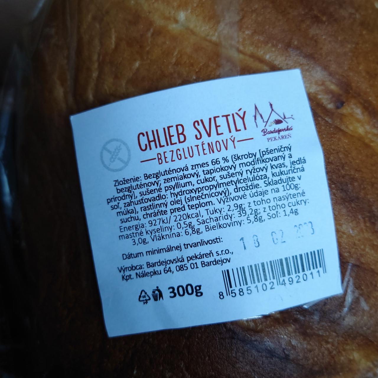 Fotografie - Chlieb svetlý Bezgluténový Bardejovská pekáreň