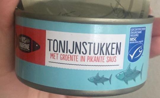 Fotografie - tonijnstukken met groente pikante saus