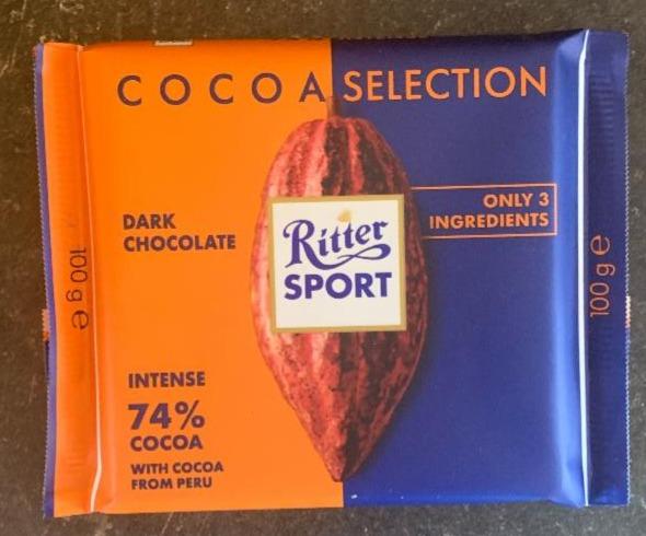 Fotografie - Cocoa Selection Dark Chocolate 74% cocoa Ritter Sport