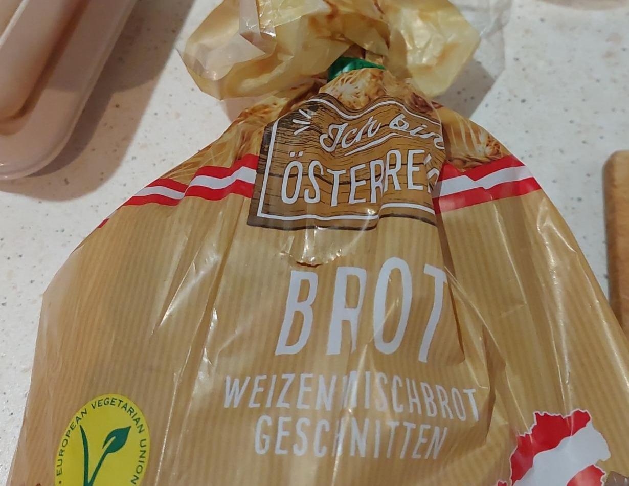 Fotografie - Brot weizenmischbrot geschnitten Ich bin Österreich