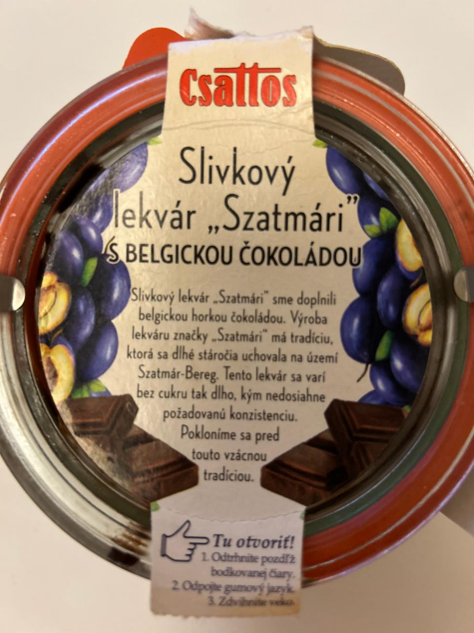 Fotografie - Slivkový lekvár “Szatmári” s belgickou čokoládou Csattos