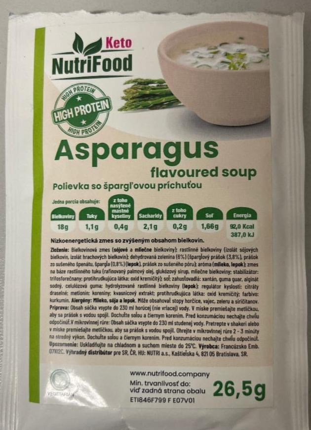 Fotografie - Asparagus flavoured soup NutriFood Polievka so špargľovou príchuťou