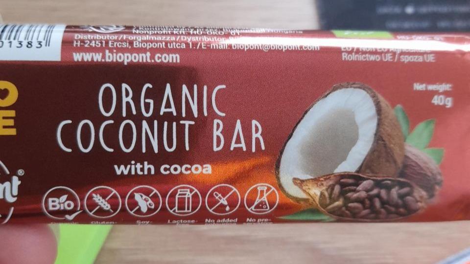 Fotografie - Organic coconut bar with cocoa Biopont