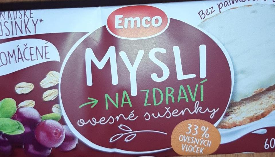 Fotografie - Mysli ovsené sušienky brusnicové polomáčané Emco