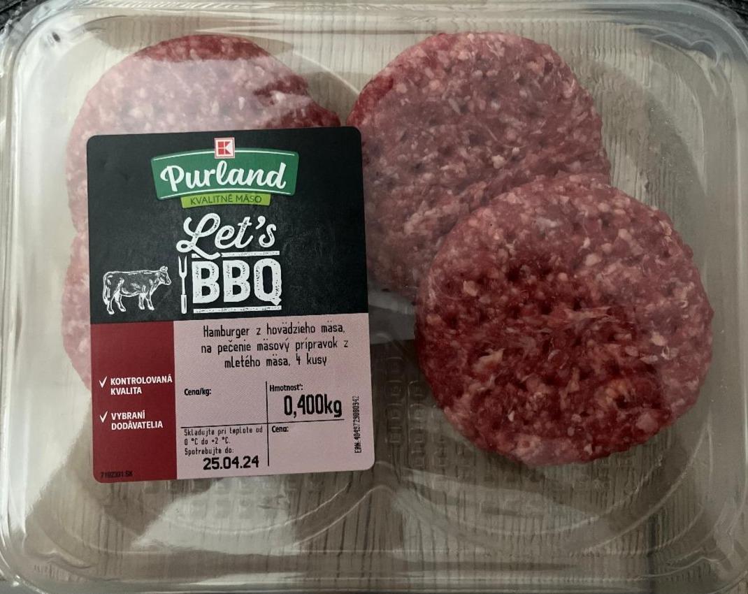 Fotografie - Hamburger z hovädzieho mäsa, na pečenie Let´s BBQ K Purland