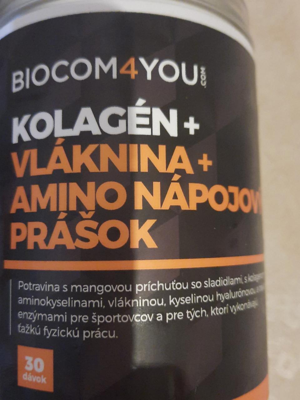 Fotografie - Kolagén + vláknina + amino nápojový prášok Biocom4you