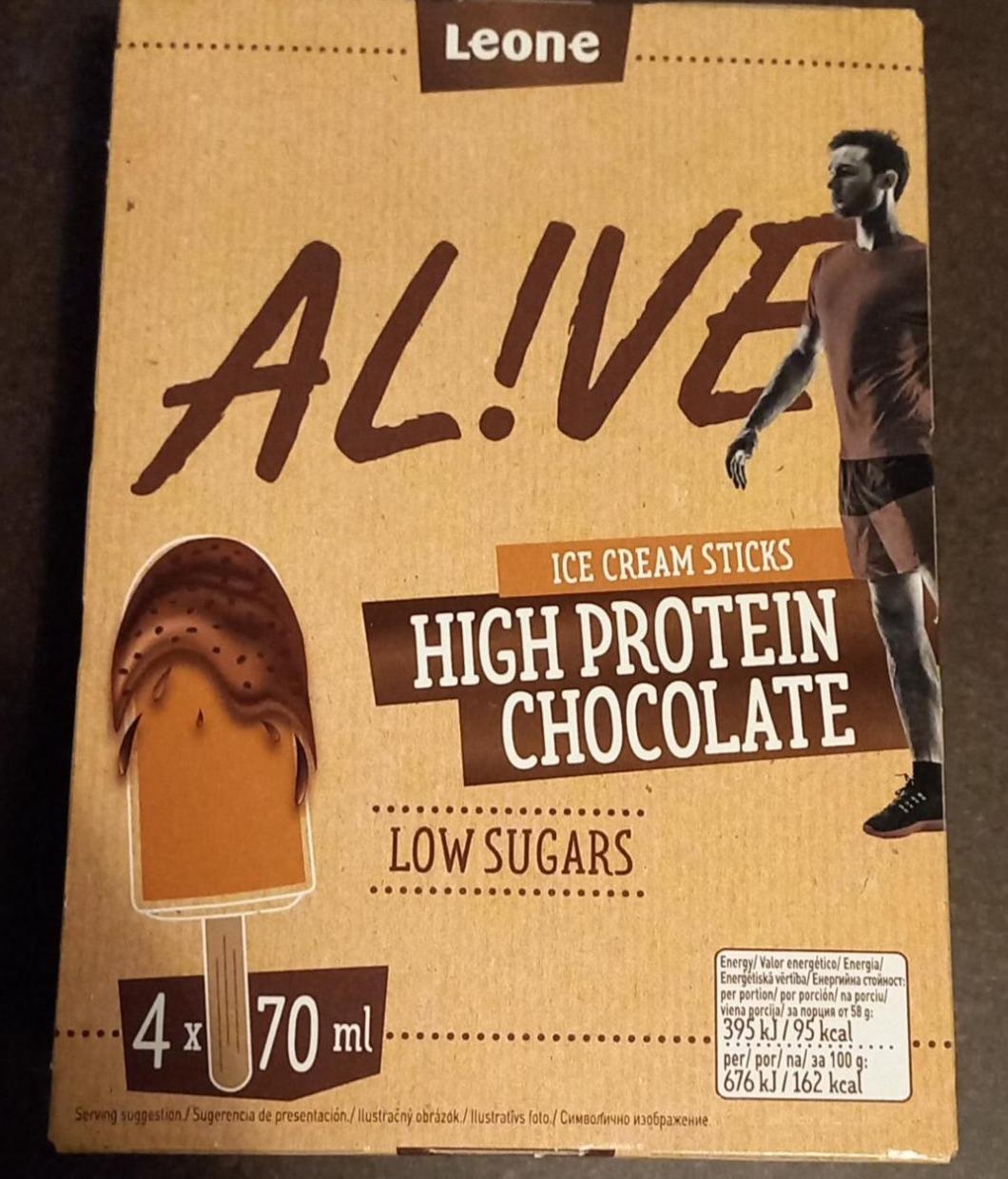 Fotografie - Al!ve Ice Cream Sticks High Protein Chocolate Leone