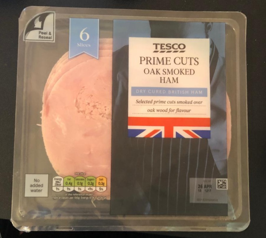 Fotografie - Tesco prime cuts oak smoked ham