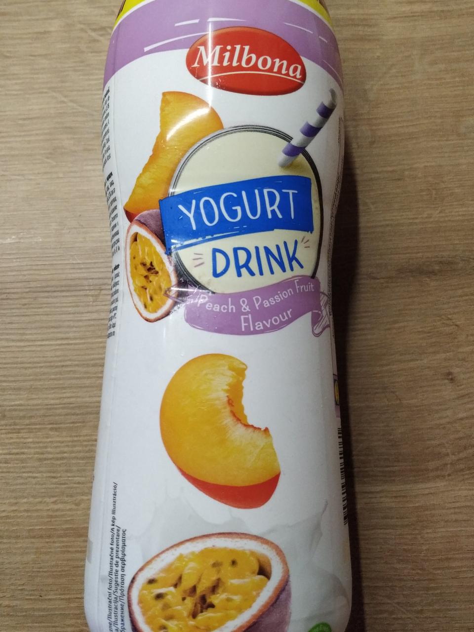 Fotografie - Yogurt drink Peach & passion fruit Milbona