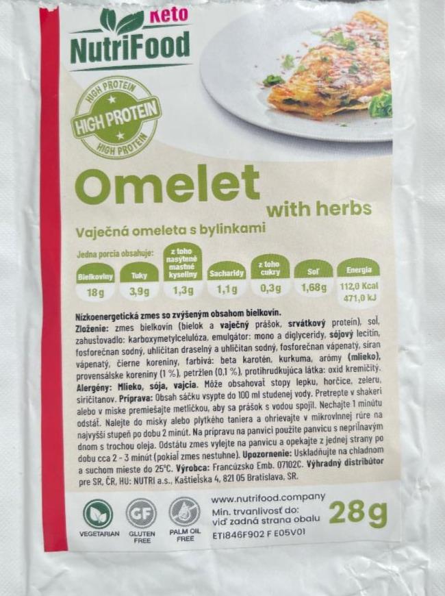 Fotografie - Omelet with herbs Vaječná omeleta s bylinkami Nutrifood