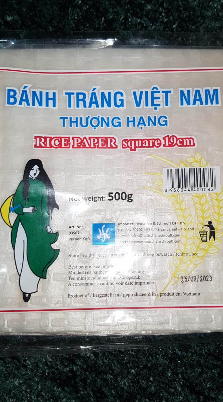 Fotografie - Bánh tráng Viêt Nám Rice Paper Square 19cm