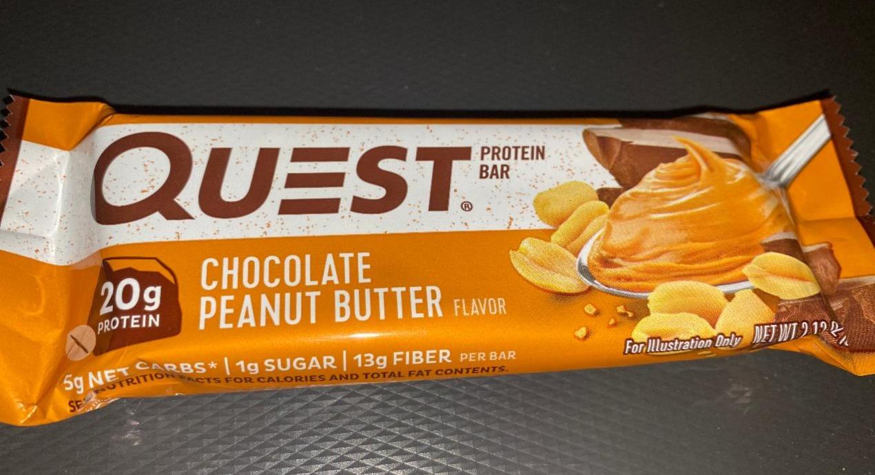 Fotografie - Protein bar chocolate peanut butter flavor Quest