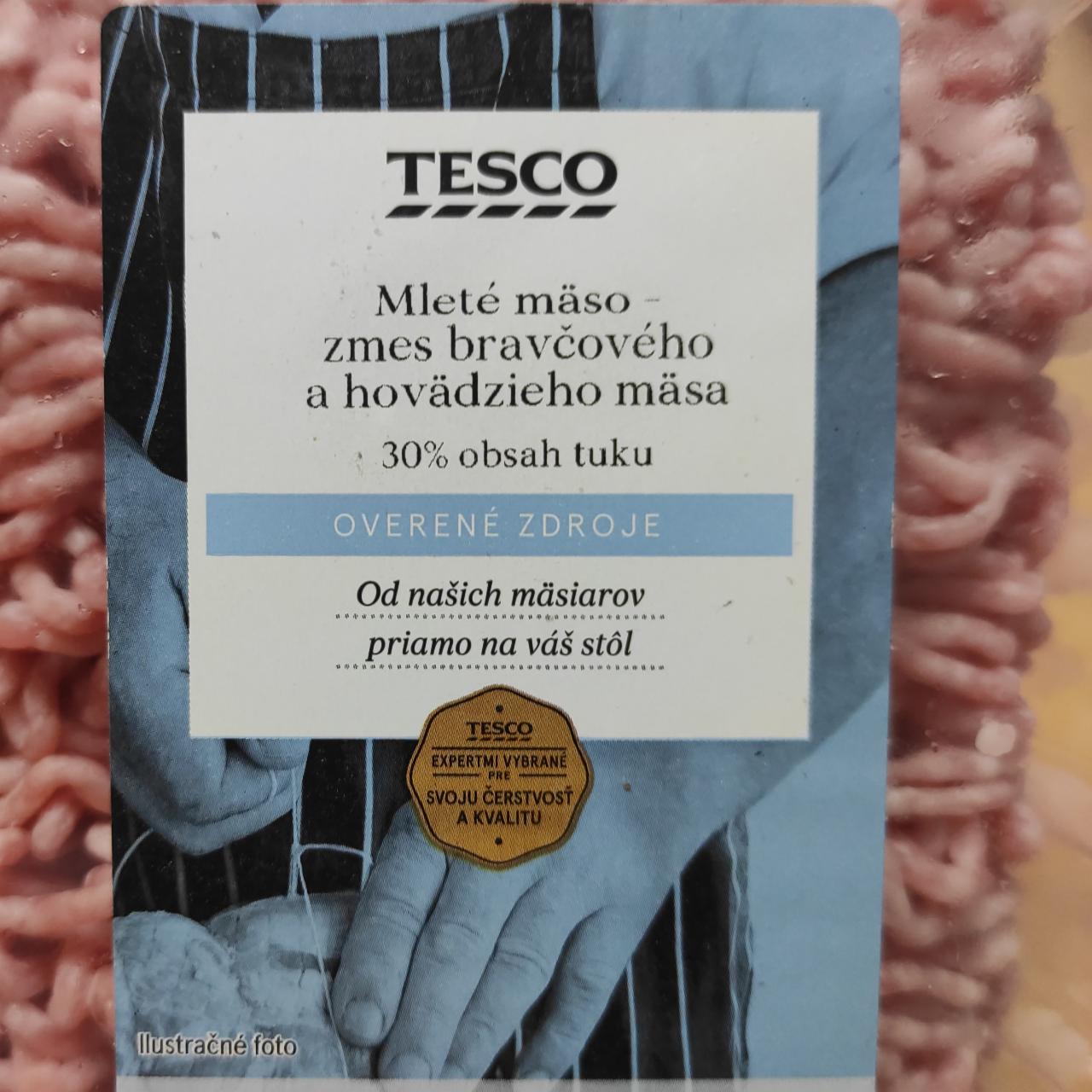 Fotografie - Mleté mäso - zmes bravčového a hovädzieho mäsa 30% obsah tuku Tesco