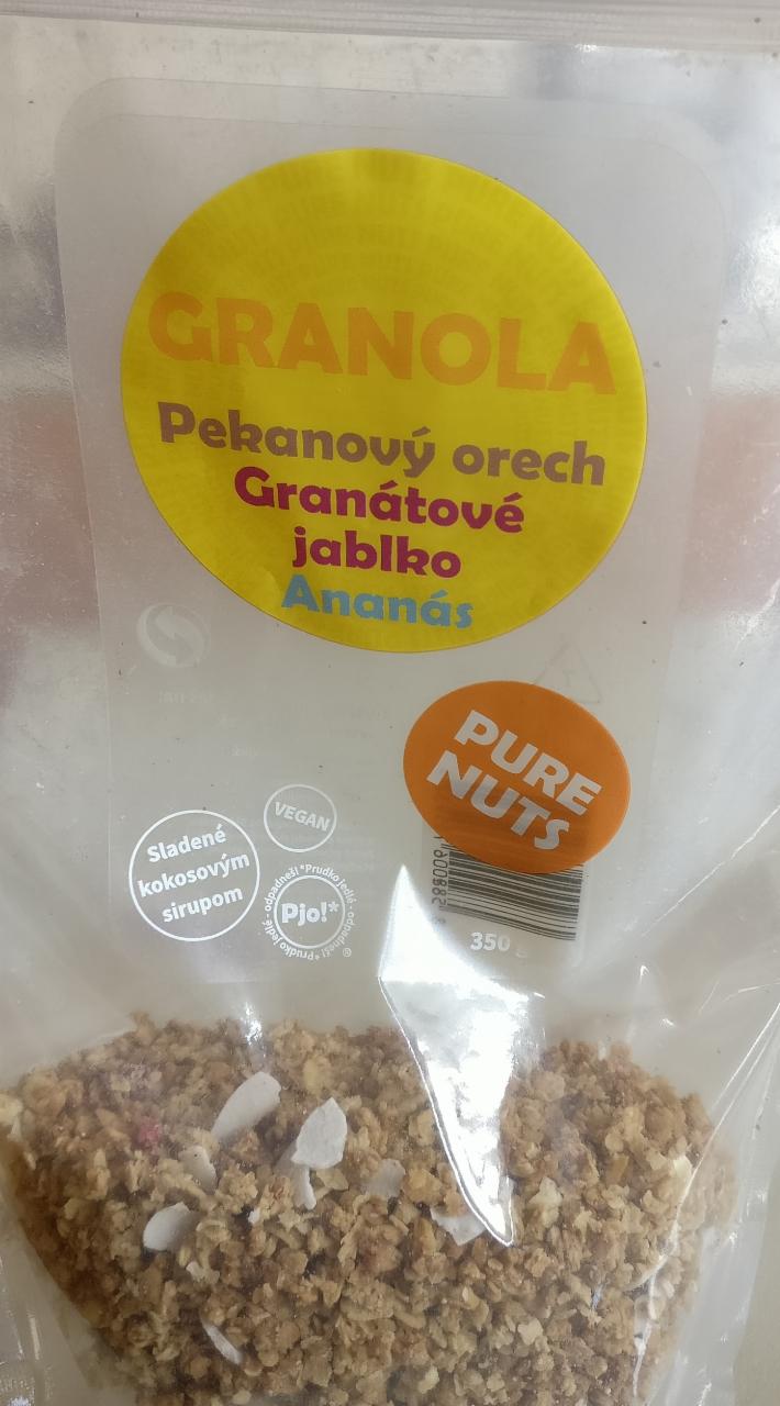 Fotografie - Granola Pekanový orech Granátové jablko Ananás Pure Nuts
