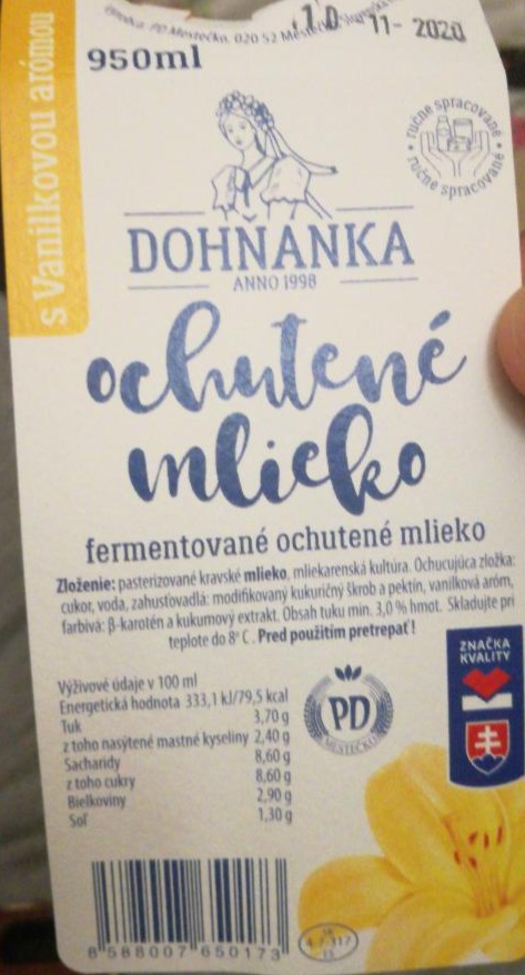 Fotografie - Dohňanka ochutené mlieko Vanilková