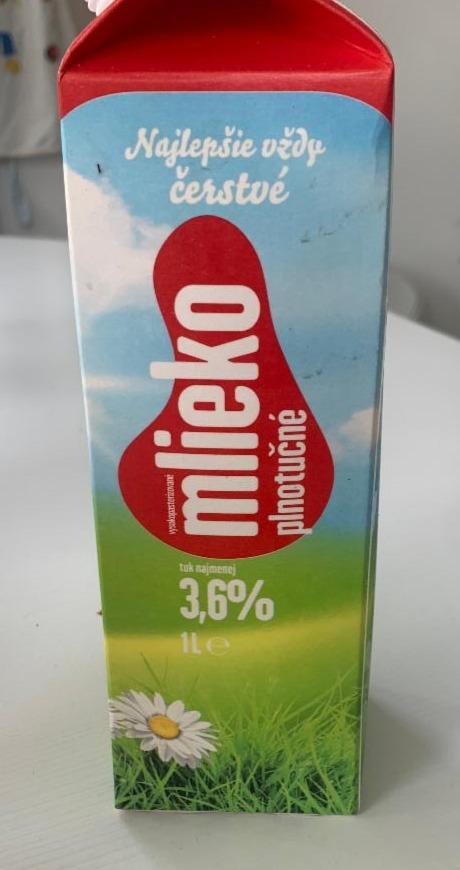 Fotografie - mlieko plnotučné 3,6%