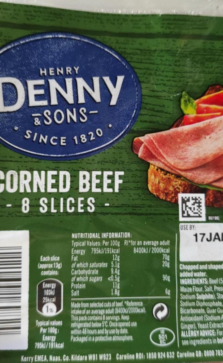 Fotografie - Corned Beef 8 Slices Henry Denny & Sons