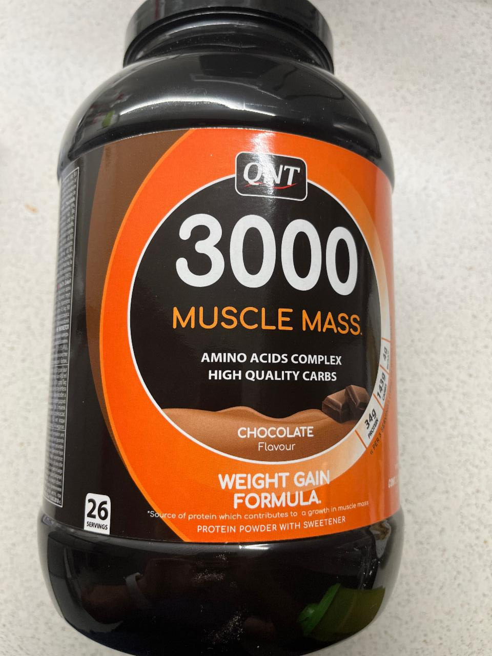 Fotografie - 3000 Muscle Mass Amino acids complex Chocolate flavour QNT