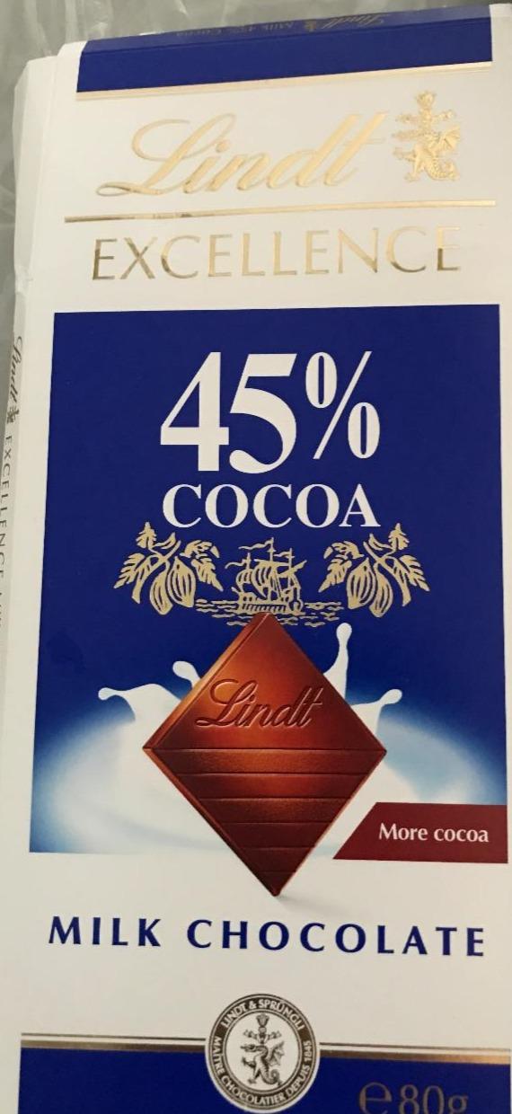 Fotografie - Excellence 45% cocoa Milk chocolate Lindt
