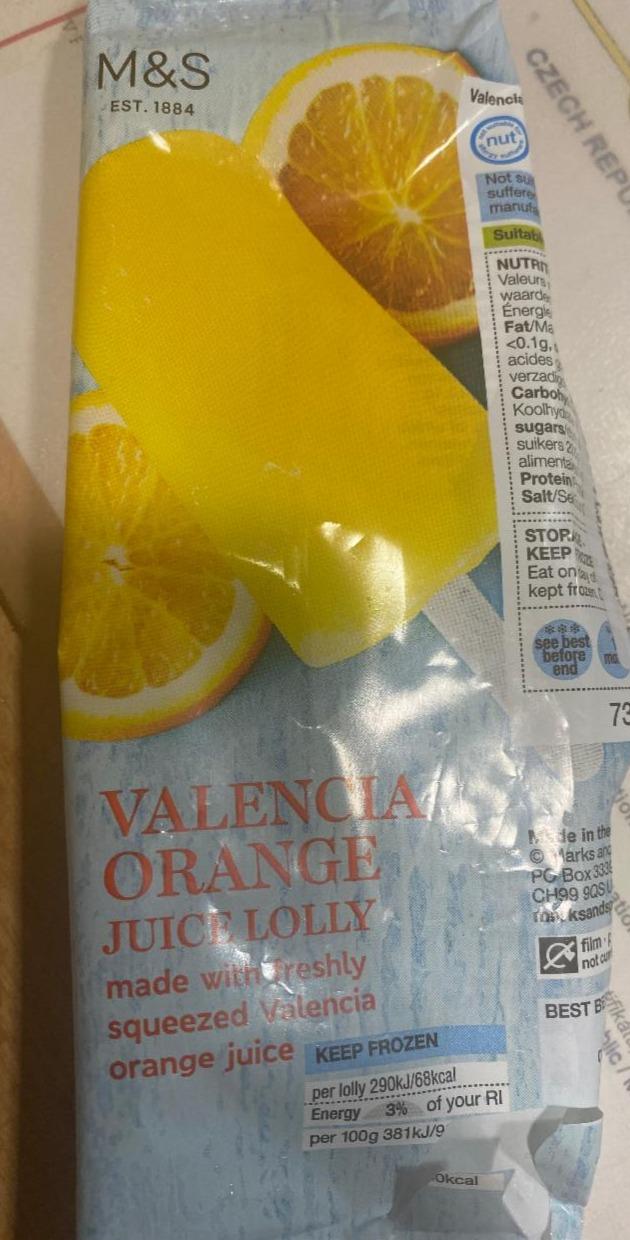 Fotografie - Valencia Orange juice loly