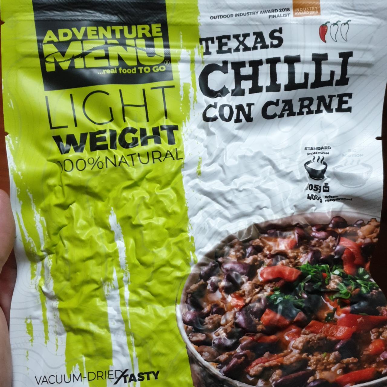 Fotografie - Texas Chilli Con Carne Light Weight Adventure Menu