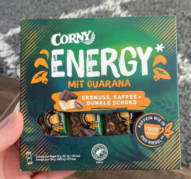 Fotografie - Corny Energy mit Guarana Erdnuss, Kaffee + Dunkle schoko