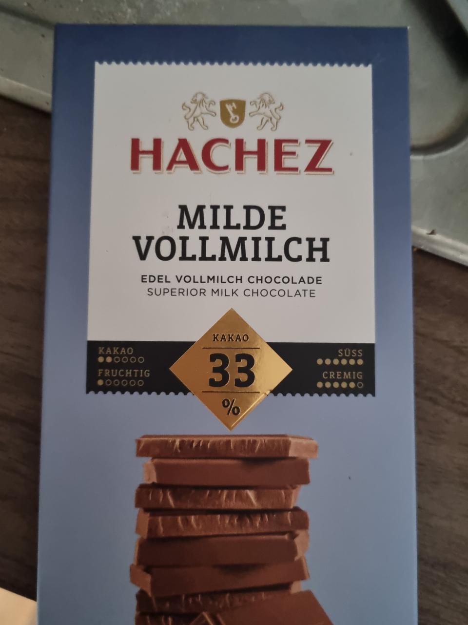 Fotografie - Hachez milde vollmilch chocolade 33%