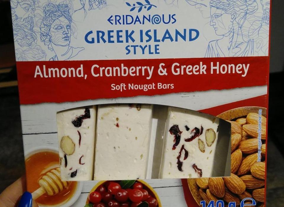 Fotografie - Soft Nougat Bars Almond, Cranberry & Greek Honey Eridanous