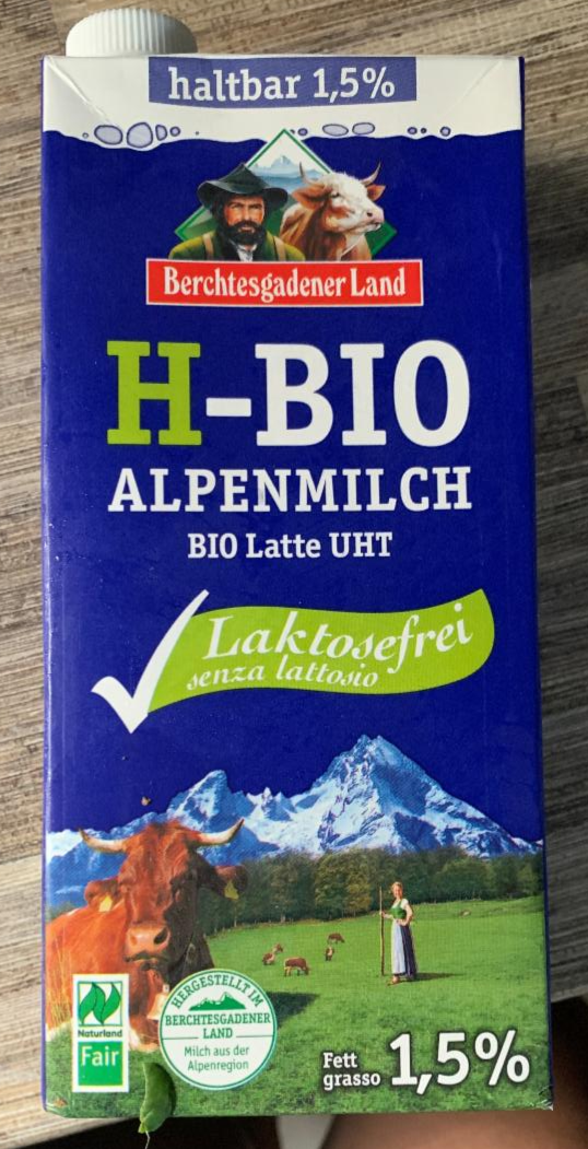 Fotografie - H-BIO alpenmilch laktosefrei 1,5%
