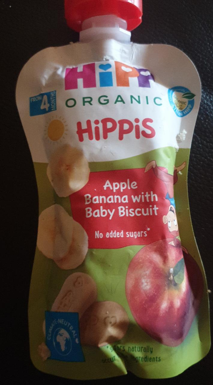 Fotografie - Hippis Apple banana with baby biscuit Hipp