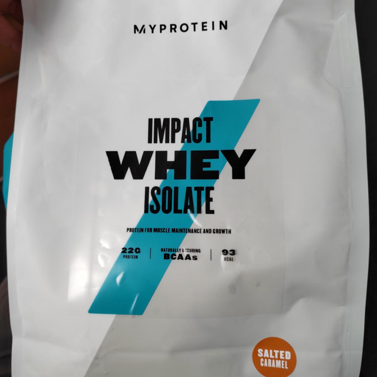 Fotografie - Impact Whey Isolate Protein Salted caramel Myprotein