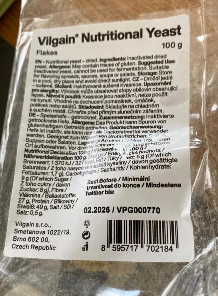 Fotografie - Nutritional Yeast Flakes Vilgain