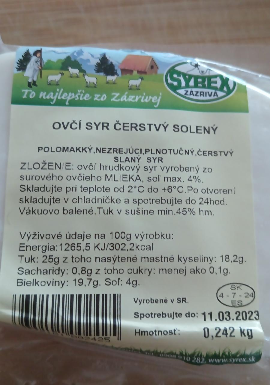 Fotografie - Ovčí syr čerstvý solený Syrex Zázrivá