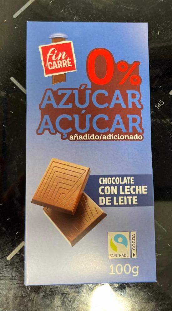 Fotografie - 0% Azúcar Chocolate con leche de leite Fin Carré