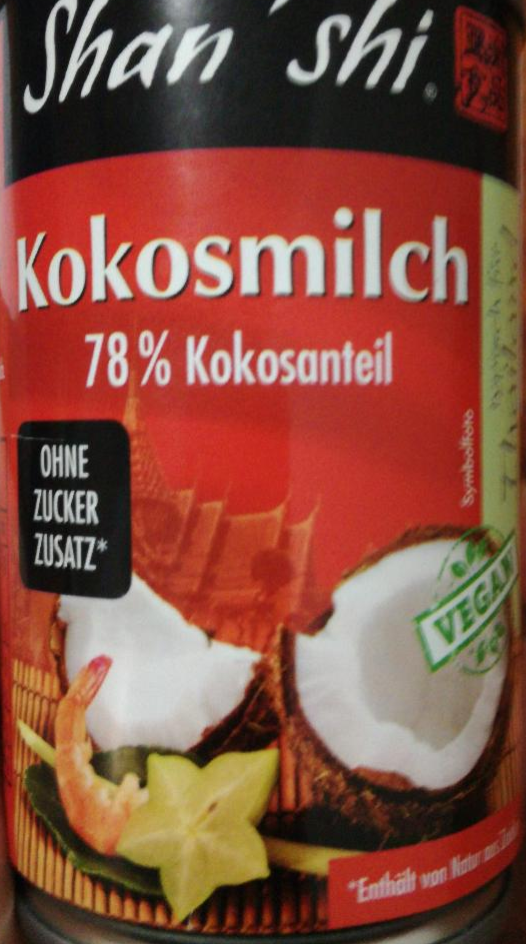 Fotografie - Kokosmilch 78% Kokosanteil (kokosové mlieko) Shan'shi