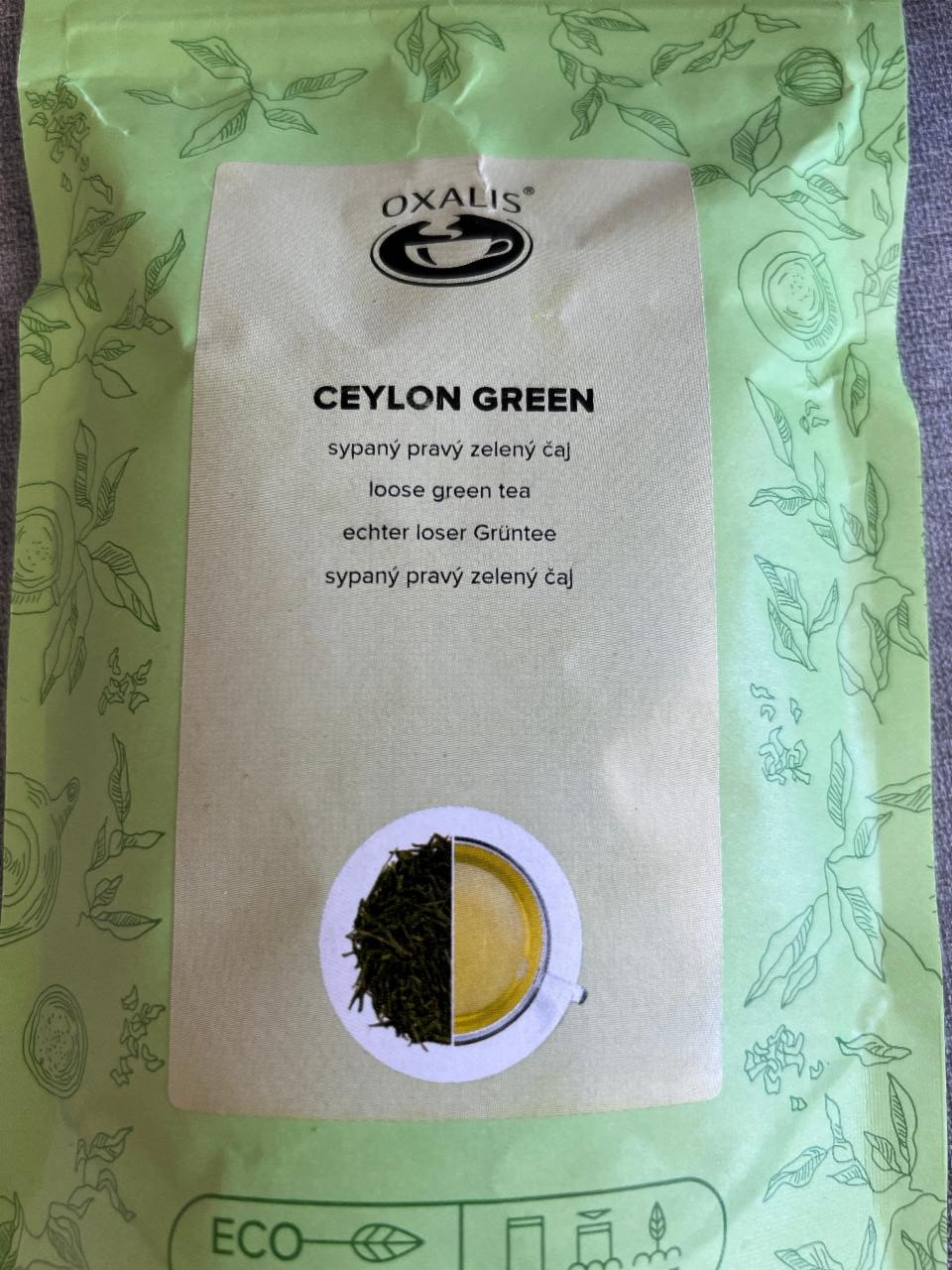 Fotografie - Ceylon Green sypaný pravý zelený čaj Oxalis