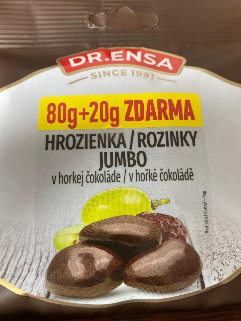Fotografie - Hrozienka / Rozinky Jumbo v horkej čokoláde Dr.Ensa